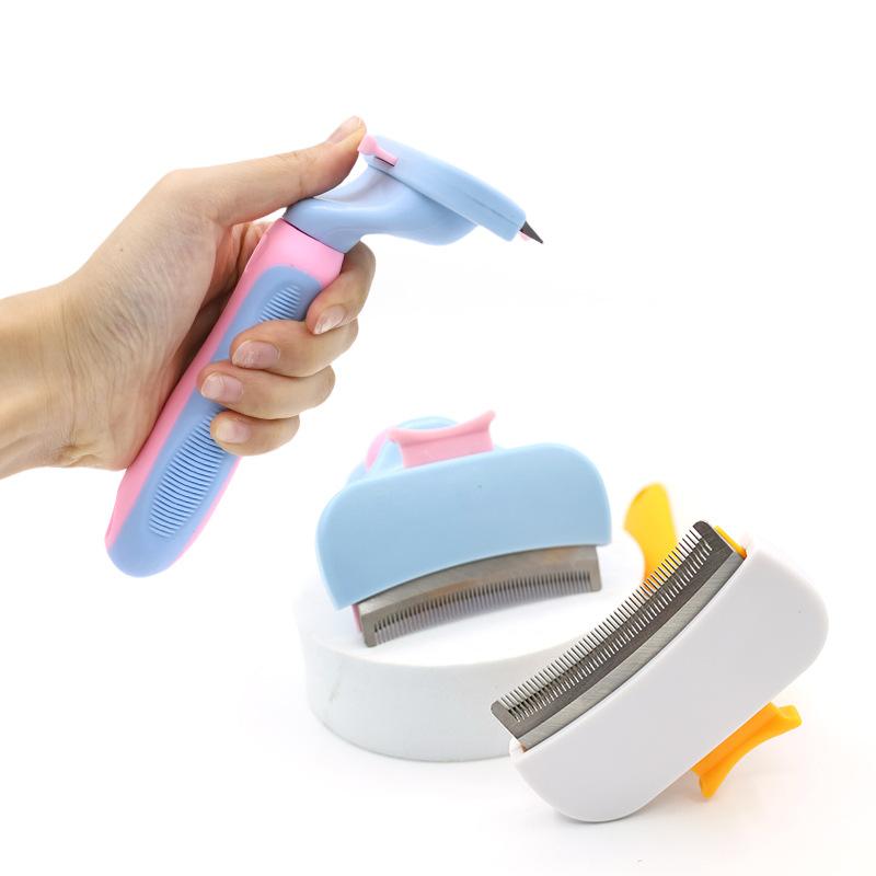 Cat Comb, One-click Press To Clean Cat Hair, Thin Comb, Pet Hair Removal Comb, Floating Hair Removal Comb, Hair Scraping Brush