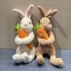 Cute Bunny Plush Toy Hugging Carrot Soft Stuffed Rabbit Doll for Kids