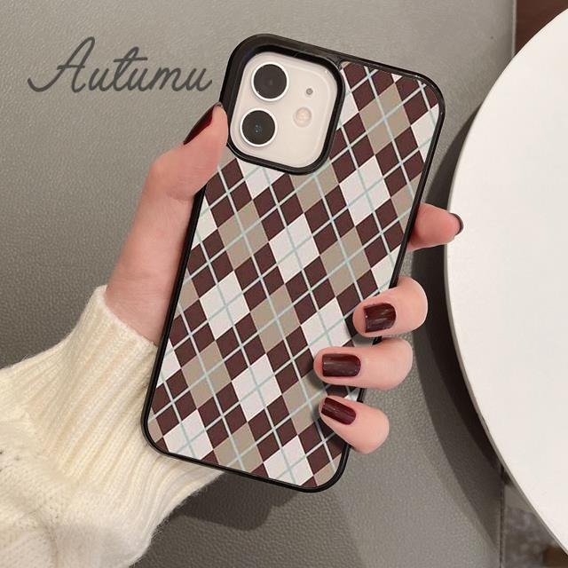 Argyle Plaid telefoonhoesje voor iPhone 11 12 13 14 Pro Max mini X XR XS SE 2020 5 6S 7 8 Plus Samsung Galaxy S21 S22 Cover shell