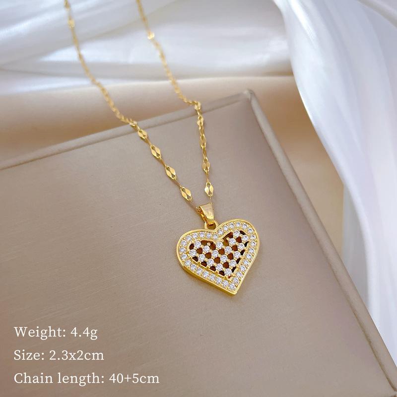 Lucky Necklace Women'S Copper Micro-Inlaid Real Gold Electroplating Simple And Exquisite Clavicle Chain Neck Chain