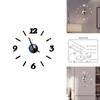 Hochwertige DIY Analoge 3D Spiegeloberfläche Große Zahlen Wanduhr Aufkleber für Heim- und Bürodekoration