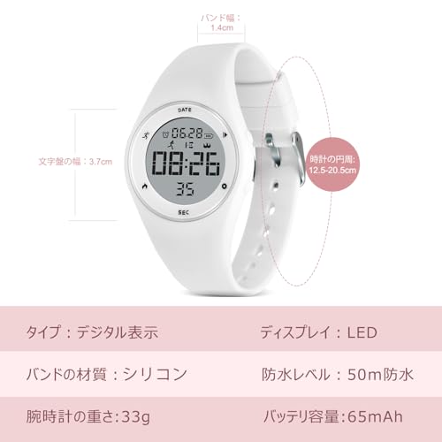 BEN NEVIS Kids' Digital Watch, Activity Tracker for Boys and Girls, Waterproof and Rechargeable, Sports Watch with Pedometer, Distance Tracking, Alarm