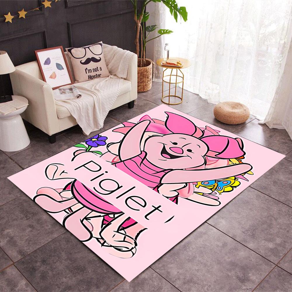 Ferkels Lila Schal Abenteuer Disney Zeichentrickfilm Thema Rutschfester Teppich - Polyester, Heimdekoration, Geeignet für Schlafzimmer, Wohnzimmer, Eingangsbereiche und Studios