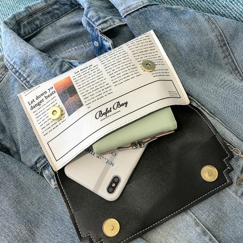 Dameavis Messenger Bag Skulderveske Personlighet Mote Liten Firkantet Veske