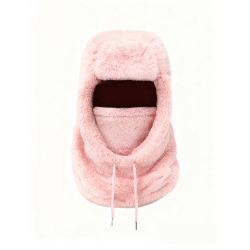 Winter Warm Men's and Women's Velvet Neck Scarf One Piece Hat