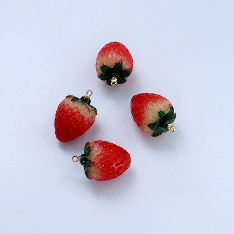 

3D Клубничный кулон из смолы для DIY украшений: Серьги, Ожерелье, Украшение