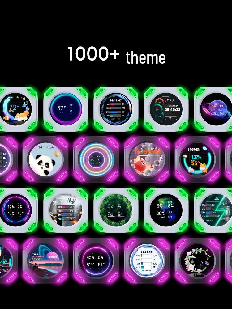 DIY Theme DR21 2.1-Inch Water-Cooled Sub-Screen with USB Direct Monitor Connection