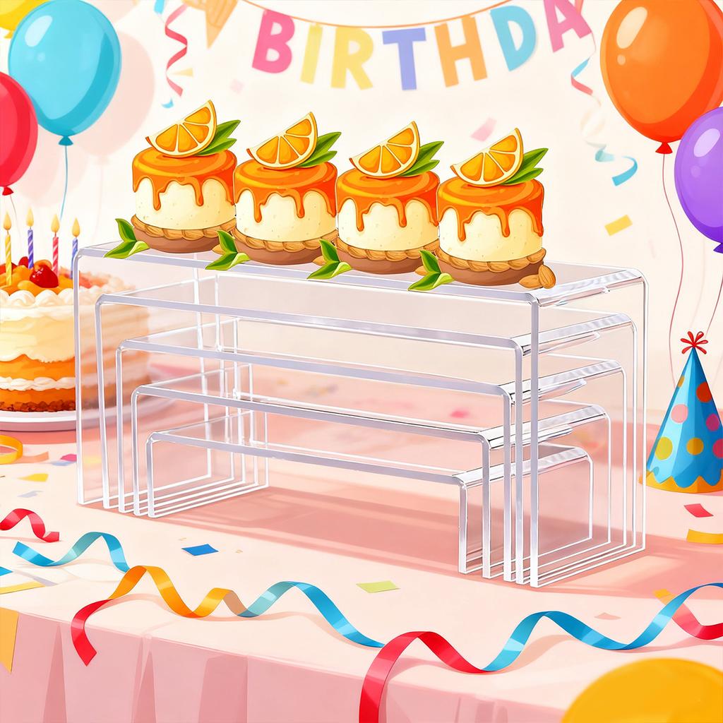 5pcs Acrylic Dessert Display Stand Durable U-shaped display stand suitable for weddings parties cupcakes candies home jewelry