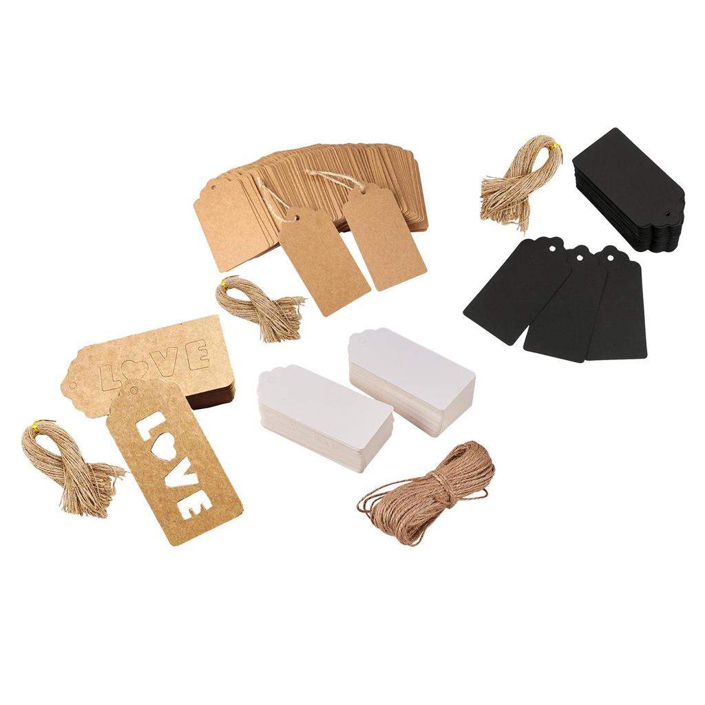 100 PCS Kraft Gift Tags Blank Label Paper Wedding Labels Birthday Luggage Tags