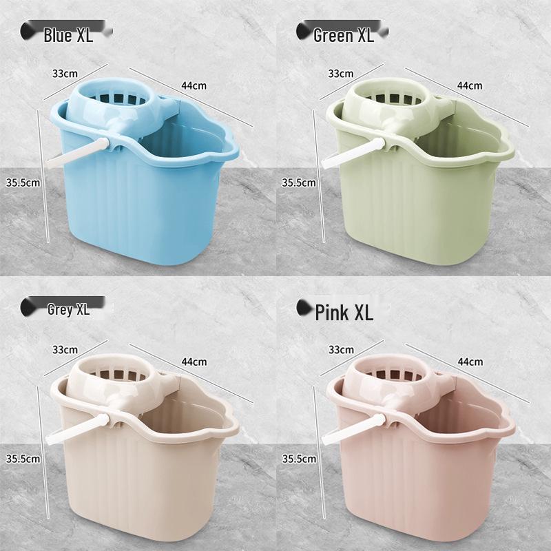 Wheeled Rectangular Mop Bucket with Handle - Large Capacity, Thickened Design for Easy Cleaning and Dehydration