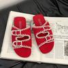 Fashion versatile simple casual comfortable sandals women 2025 new summer wear non-slip one-word beach shoes