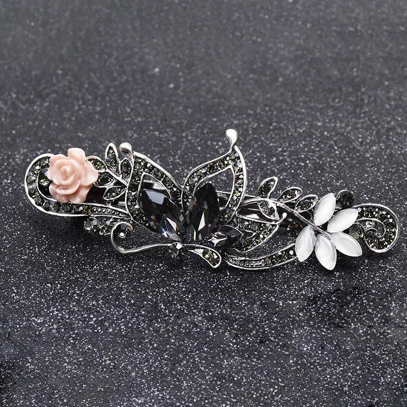 Koreanische Strass Haarnadel Hinterkopf Federclip Eleganter Top Clip Haarschmuck Pferdeschwanzclip Damen Haarnadel Erwachsener Clip Kopfschmuck