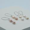 Simple Earrings Natural Freshwater Pearls 925 Silver Hook Earrings White/Purple Baroque Pearl Women's Earrings