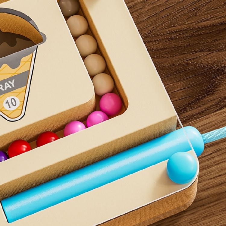 Fine Motor Skills Magnetic Maze Game Wood Number Learning Toy Tracing Number Maze Counting Board for Children Enduring