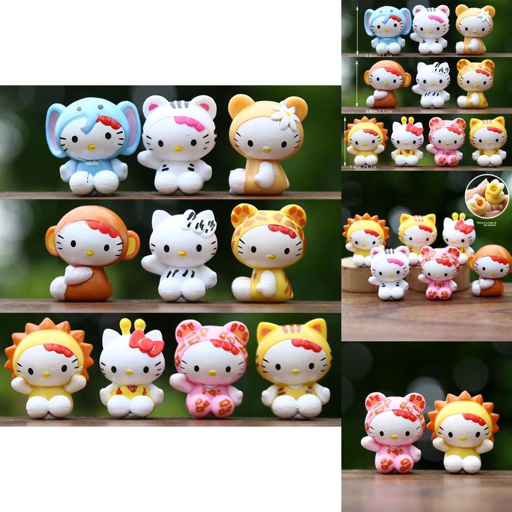 10pcs Creative Animal Design Hello Kitty Pen Cap Set For Desk Decor And Gift