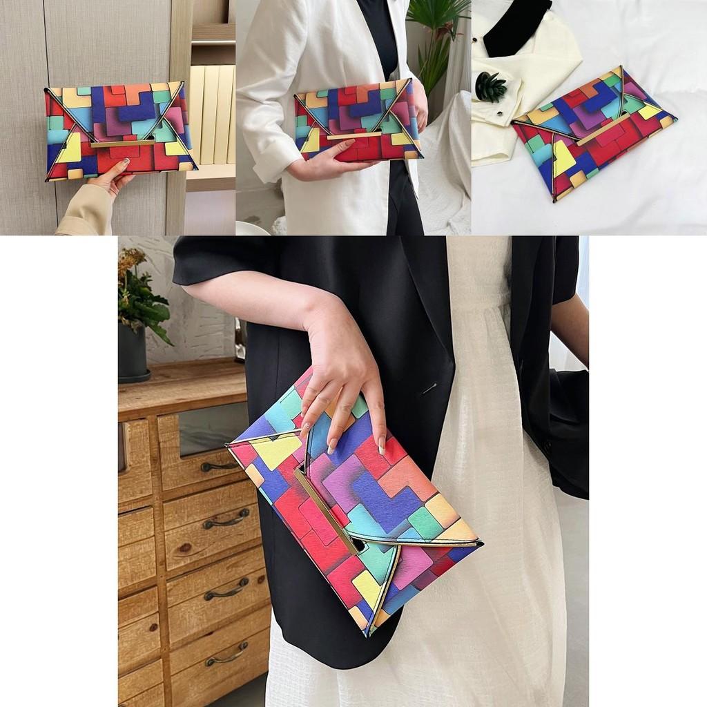 Fashionable Colorful Pu Handheld Clutch Bag For Women Stylish Casual Summer Use