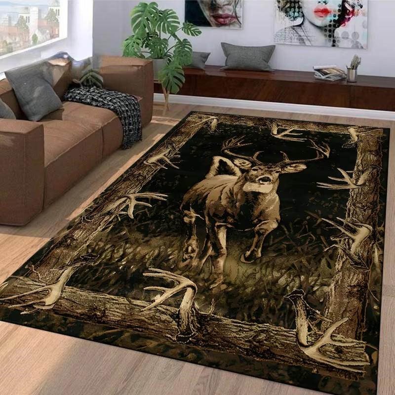 Large Area Rugs Deer Pattern Carpet for Living Room Bathroom Mat Creative Doormat Carpet for Bedroom Home Decor Alfombras Cool