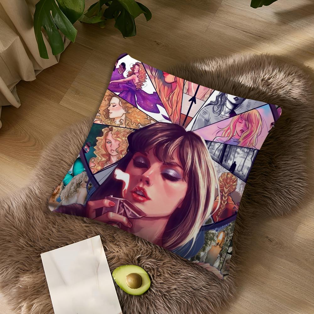 

Певица Т-Тейлор-С-Свифт-ES Т-TTPD наволочка Подушка для гостиной Изголовье Офисная подушка Подушка для спальни Наволочка для дивана Подушка для сна 22x22Inch