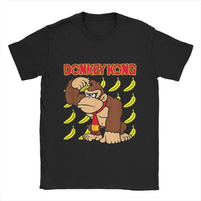 Men T-Shirts Fun Donkey Kong   Vintage Cotton Tees Short Sleeve  T Shirts Round Collar Tops 4XL 5XL 6XL