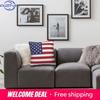 Usa Australia Flag Print Cushion Cover Super Soft Short Plush Pillow Covers 45*45 Throw Pillow Case Sofa Home Decor Pillowcase