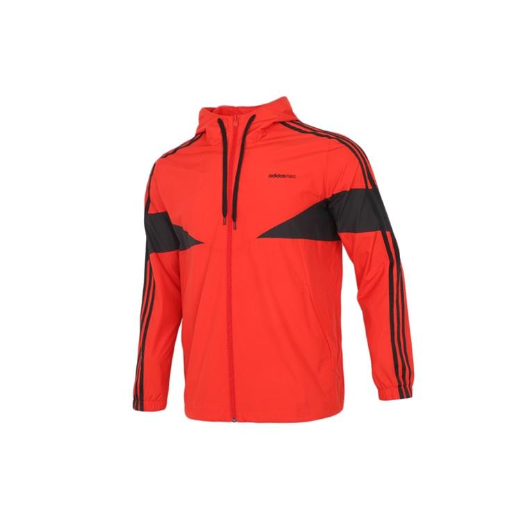 adidas neo Casual Sports Windproof Woven Hooded Jacket Red Men s GP5708 L