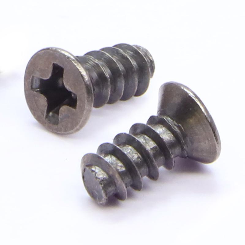 Black Nickel Plated Carbon Steel Self-Drilling Flat Head Screws (M2/M3/M4/M5)