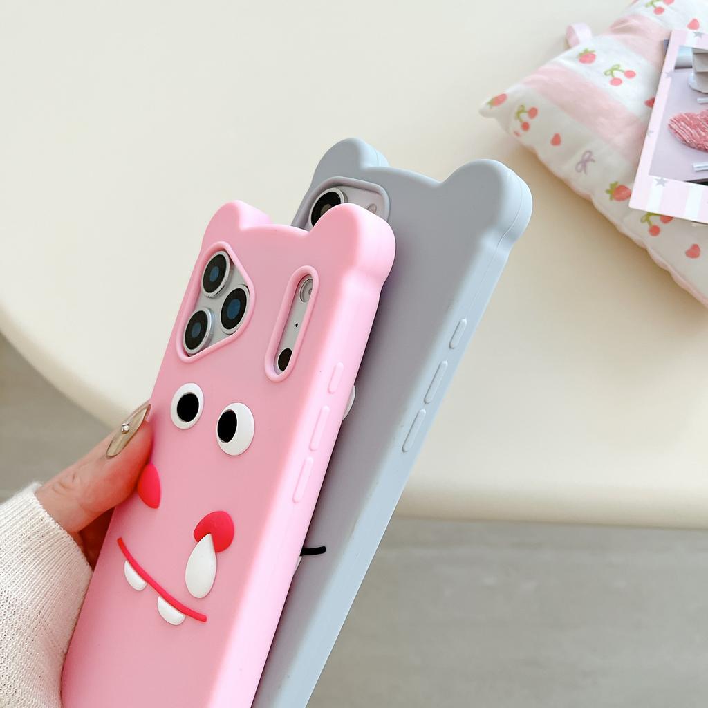 For iPhone 17 Pro Max Silicone Case Cute Funny Hippo Design Shockproof Phone Back Cover