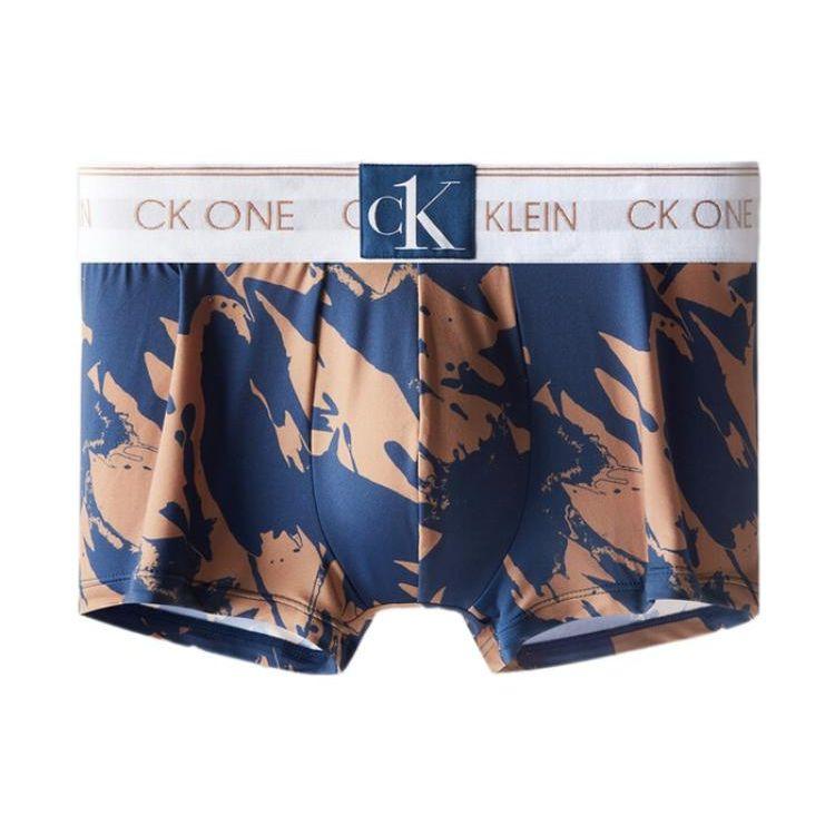 

Calvin Klein One Logo Waistband Camouflage Print Boxer Briefs Men underwear Blue Brown NB3134-1I2 M