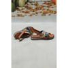 Women's Tan Genuine Leather Comfort Sole Multi Sandals Comfort Casual Quality Style Light Sandals