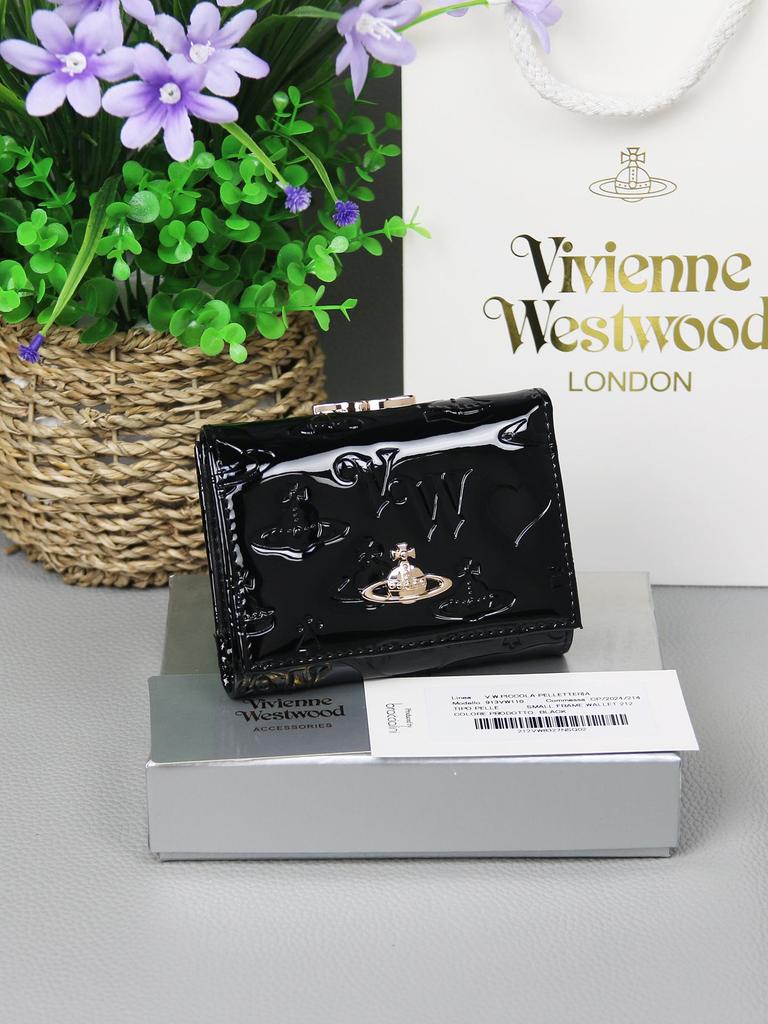 Portefeuille pliant triple pour femme 2025: Cuir Véritable de Vachette, Westwood, Design Embossé Cœur