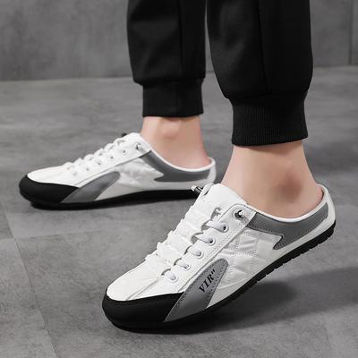 Fashion Trendy Half Slippers Flat Casual Shoes for Men Classic Summer Slippers Mans Flats Concise Men's Sneakers Slip On Male Slippers