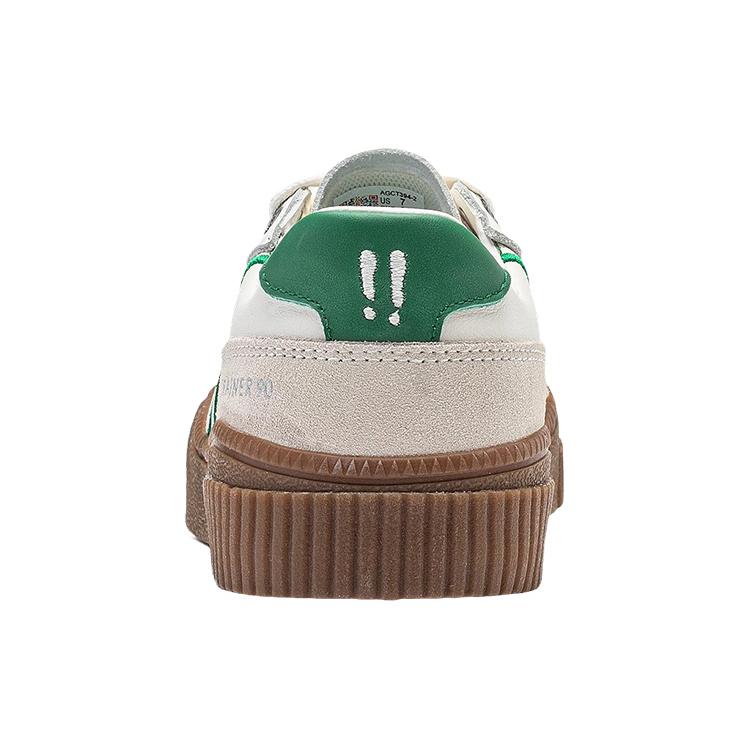 Li Ning V2 Abrasion Resistant Low Top Trendy Board Shoes Women's White Green AGCT394-2