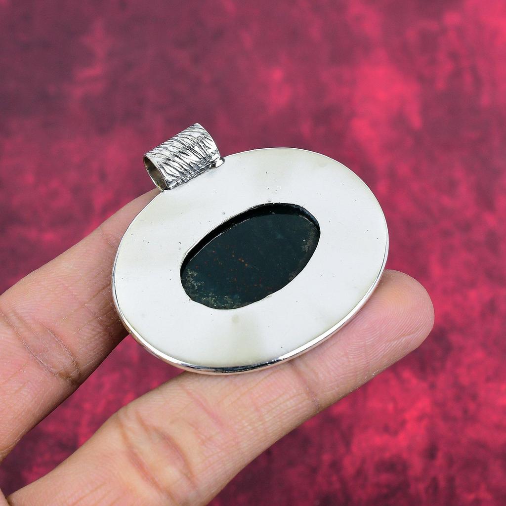 Bloodstone 925 Solid Sterling Silver Pendant Handmade Gemstone Jewelry, Gifts For Wife Brand New Pendant