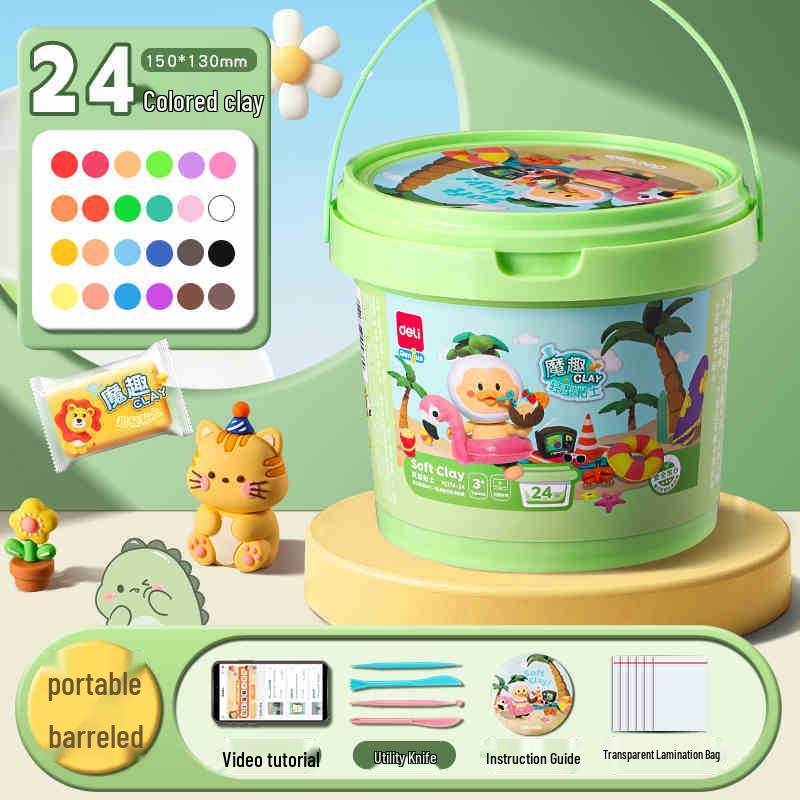 24-Color Food-Grade Playdough for Kids: Safe Light Clay for Kindergarten Modeling
