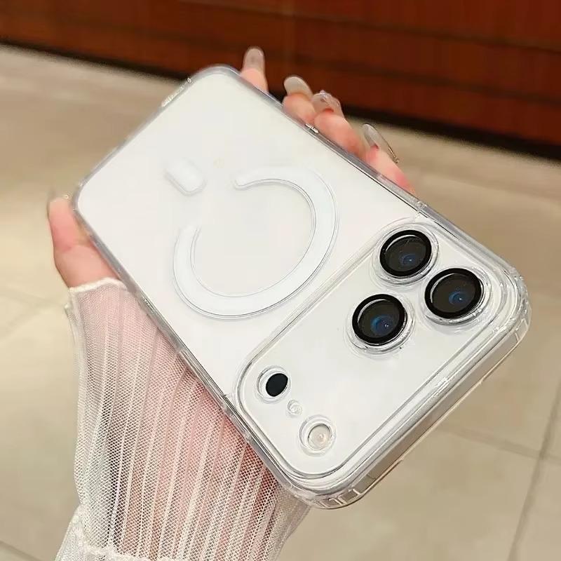 Luxury For Magsafe Clear Phone Case For iPhone 18 17 16 15 14 13 Pro Max 18Pro 17Pro Shockproof Lens Protector Cover