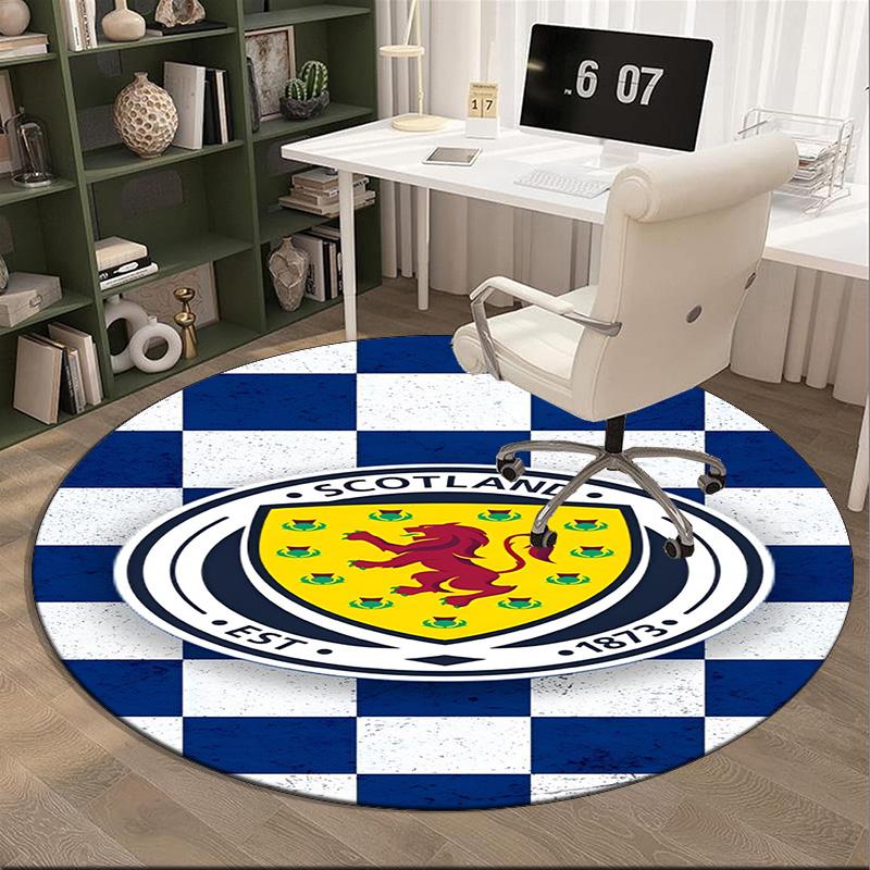 Scotland's Lion Rampant Emblem Round Rug for Livingroom,Bedroom, Palyroom, Chair Rug, Area Rug, Circle Carpet, Fan Christmas Gift
