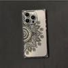 Transparente Quadratische Rückseite Röhrenhülle Schutz Für iPhone 13 12 15 Plus 14 Pro Max 16 ProMax 11 Anti-Sauerstoff, Schwarzes Halber Blumenkranz Muster Gehäuse