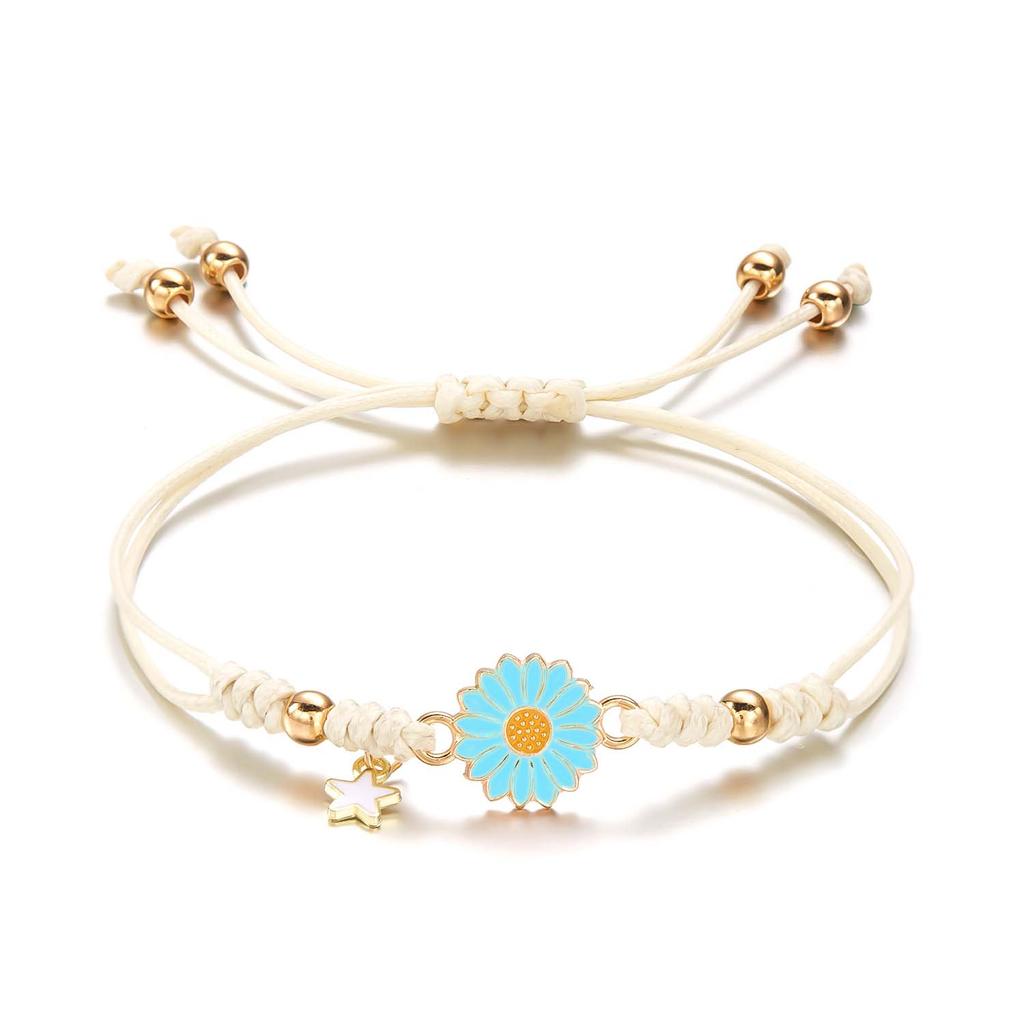 Boho Handmade Cartoon Star Flower Daisy Bracelet for Girl Women Strap Rope Bracelets Friendship Couples Jewelry Gift