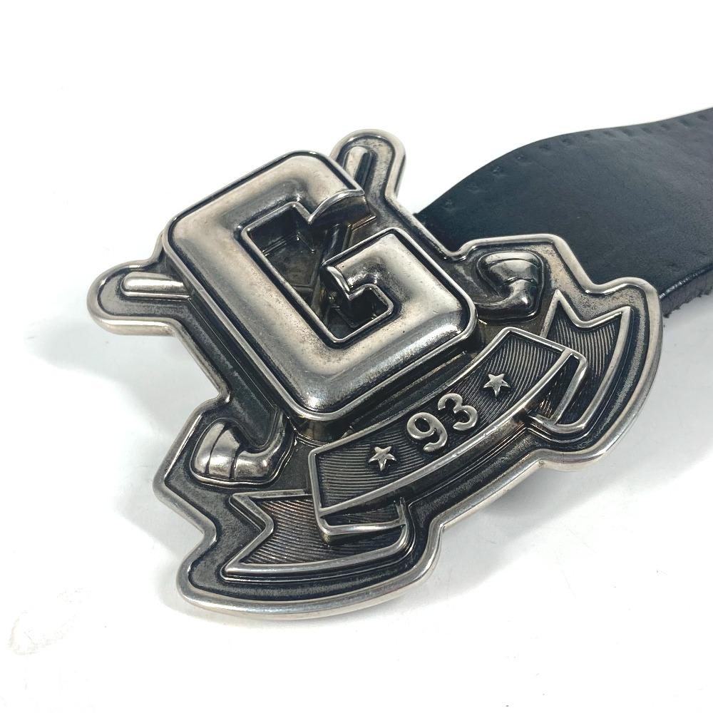 GUCCI 223896 G logo buckle  belt Leather Black/Silver