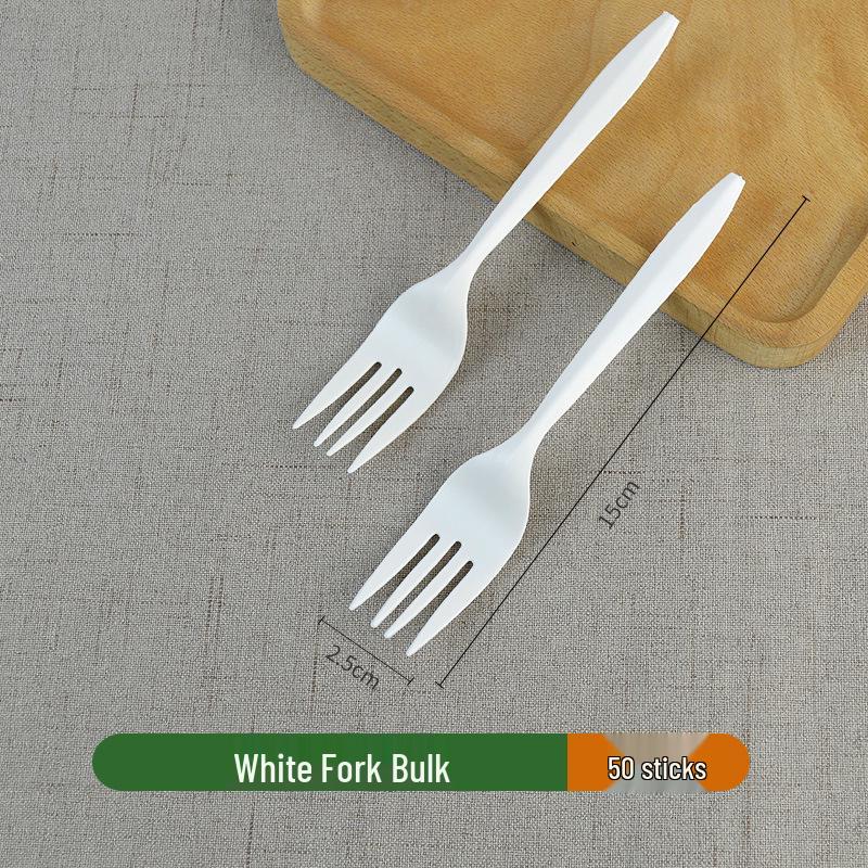 Biodegradable Disposable Fork for Cake, Steak, Pasta, Salad, Microwave-Safe, Individually Packaged