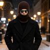 Windproof Winter Cap Men Knit Hooded Scarf Hat, Warm Balaclava Hood for Cold Accessories Weather, Neck Warmer Skull Outdoor Cycling Hat