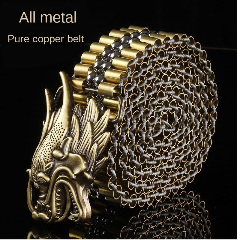 

Мужской ремень из нержавеющей стали 304, ремень из чистой меди, гладкая пряжка, индивидуальные молодежные модные тенденции, стальной шарик, поясная цепочка 105cm