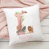 Personalized Pillow Case Initial with Name  Safari Animal  Pillow Cover Kids Bedroom Wild Party Decor Kids Birthday Shower Gift