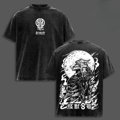 Anime Kaiju No.8 Kafka Hibino Graphic T Shirt Men Women Washed Cotton Tshirts Vintage Casual Clothing Harajuku Oversized T-shirt