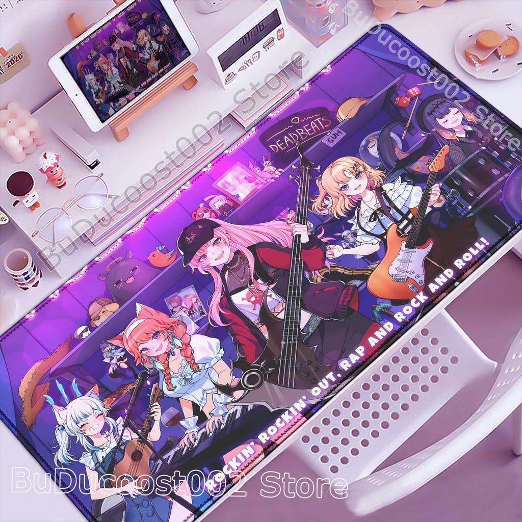 Large Mouse Pad Laptop Gamer Hololive Mori Calliope Keyboard Pad Computer Desk Mouse Mat Gaming Accessories HD Anime PC Mousepad