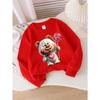 Adorable Crewneck Sweatshirt for Girls Featuring a Bear with a Lollipop Heart, Suitable for Machine Washing