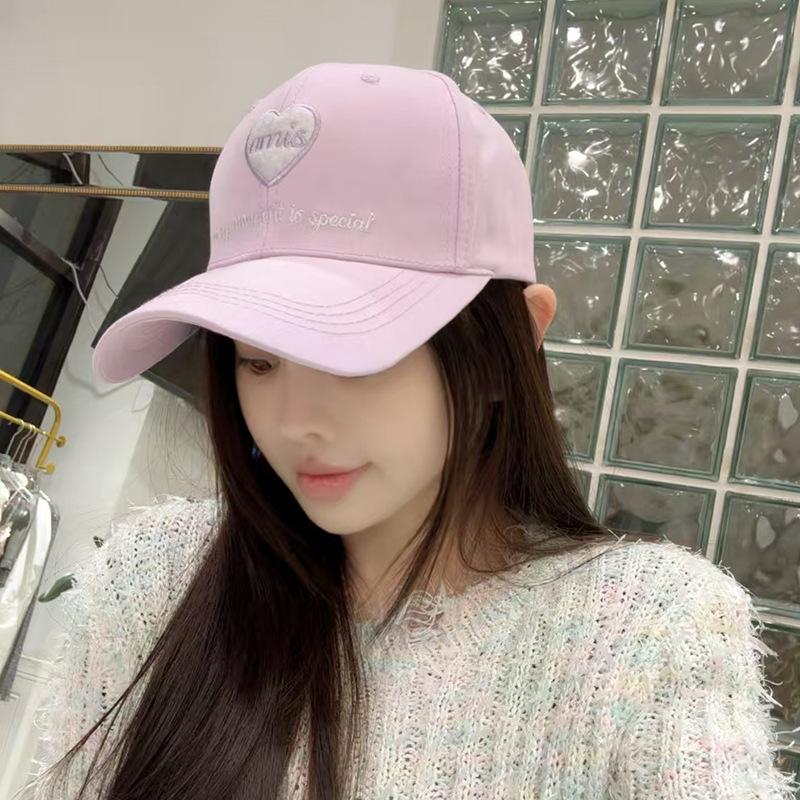 Love Letter Embroidery Baseball Cap Children's Four Seasons Versatile Face Small Visor Student Sports Cap