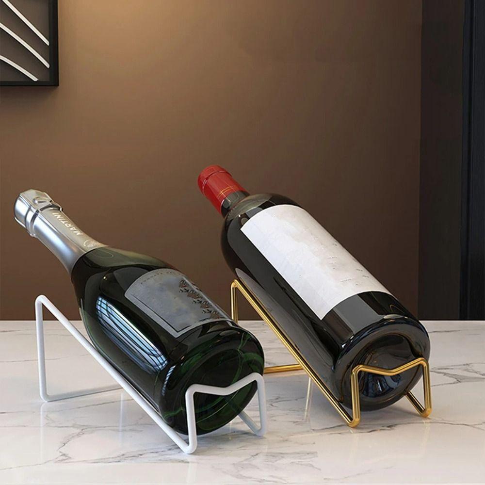 Fashion Simple Wine Rack Curved Metal Beer Holder Red Wine Display Stand Household Bar Counter Decoration