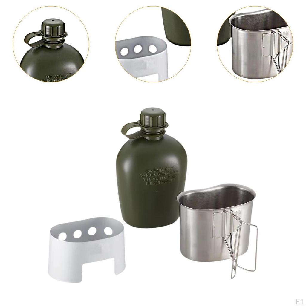 Military Water Bottle Set, Complete Camping Essentials Kit Sturdy Training Gear Accessories