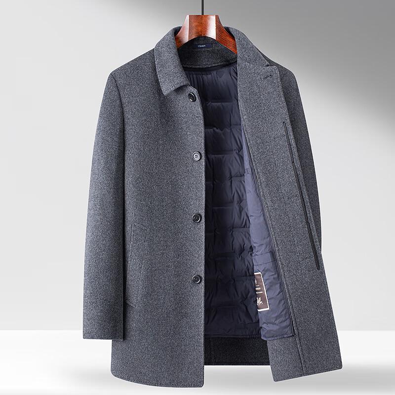 FAPAI Men's Business Wool Blend Overcoat